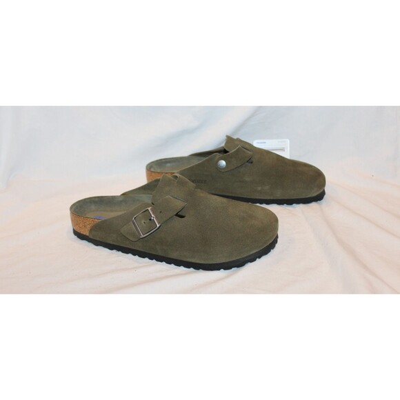 Birkenstock Men\'s Boston Suede Mule Clog Suede Sandals EU 42 US 9 Thyme Green main image 5